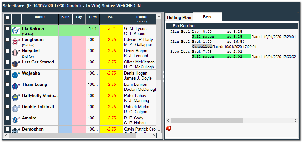 Monitor Bets And Results